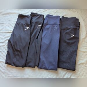 NWOT Gymshark Lot of 4 Leggings Women’s Medium Black/Navy